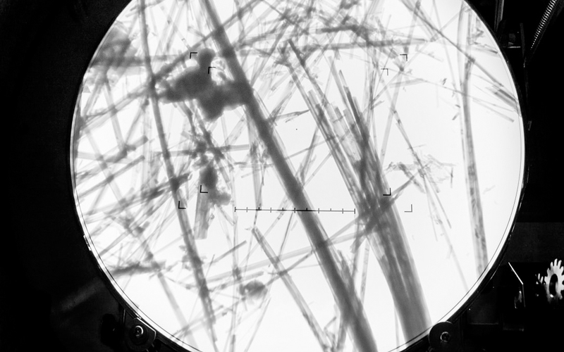 close up of asbestos disease